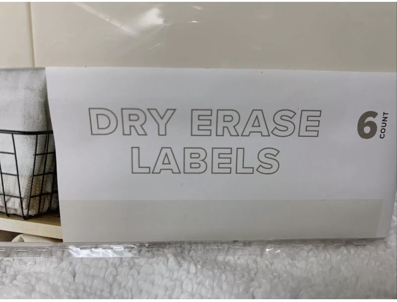 12 ct NEW dry erase Basket Labels Clip On for Pantry laundry Storage Baskets Bin