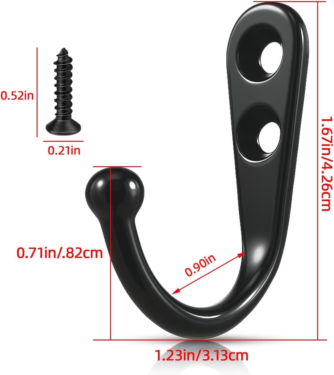 10 PCS Coat Hooks Wall Mounted, Premium Black Heavy Duty Metal Wall Hooks for