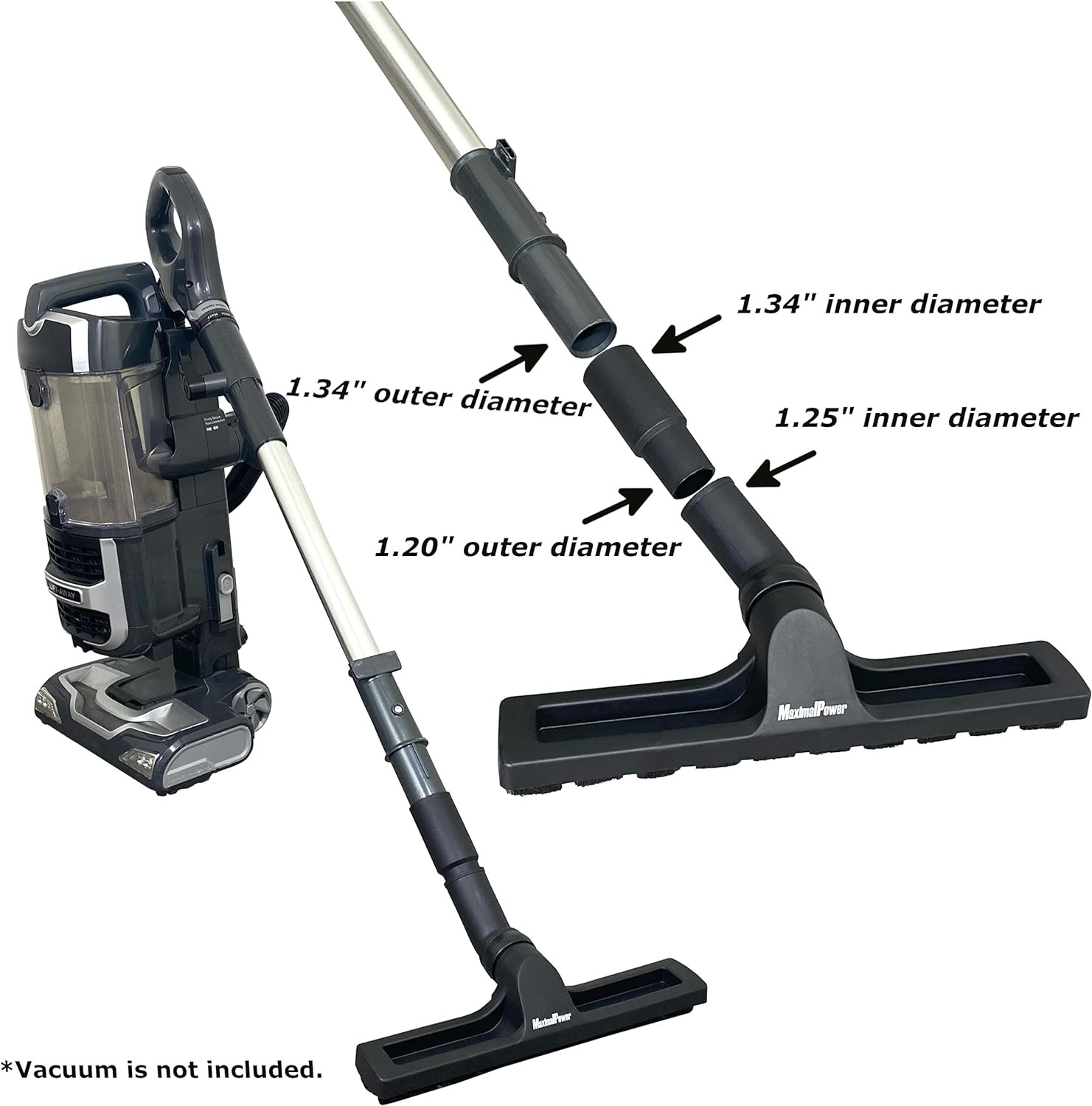 Maximalpower Replacement 12″ Vacuum Brush Head Attachment with Adapter