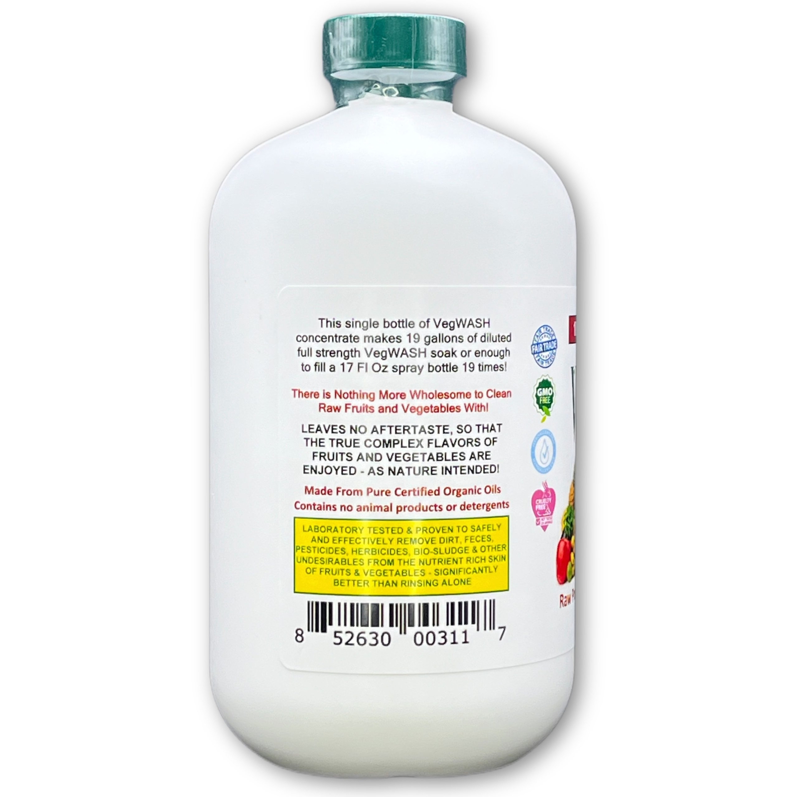 VegWASH™ Raw Produce Cleaner Concentrate (Unscented): 19 Fl Oz Makes 2.375 Gal