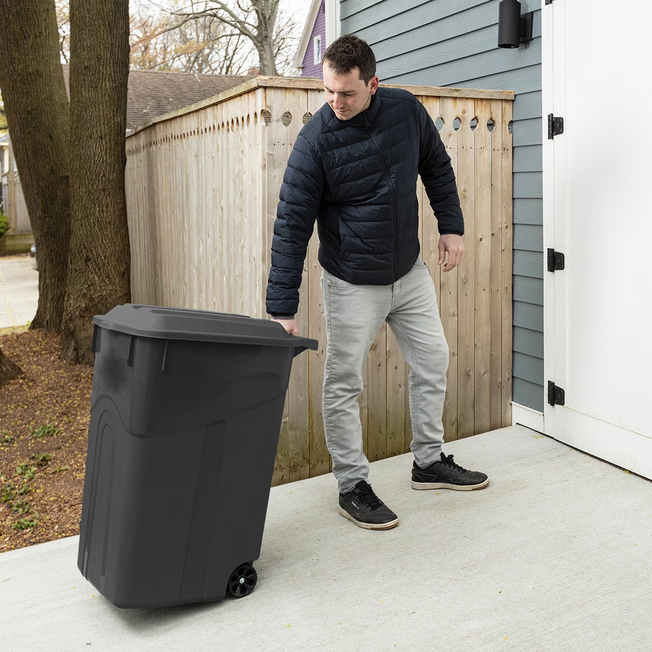 Hyper Tough 45 Gallon Wheeled Trash Can w/ Lid Fast Ship USA