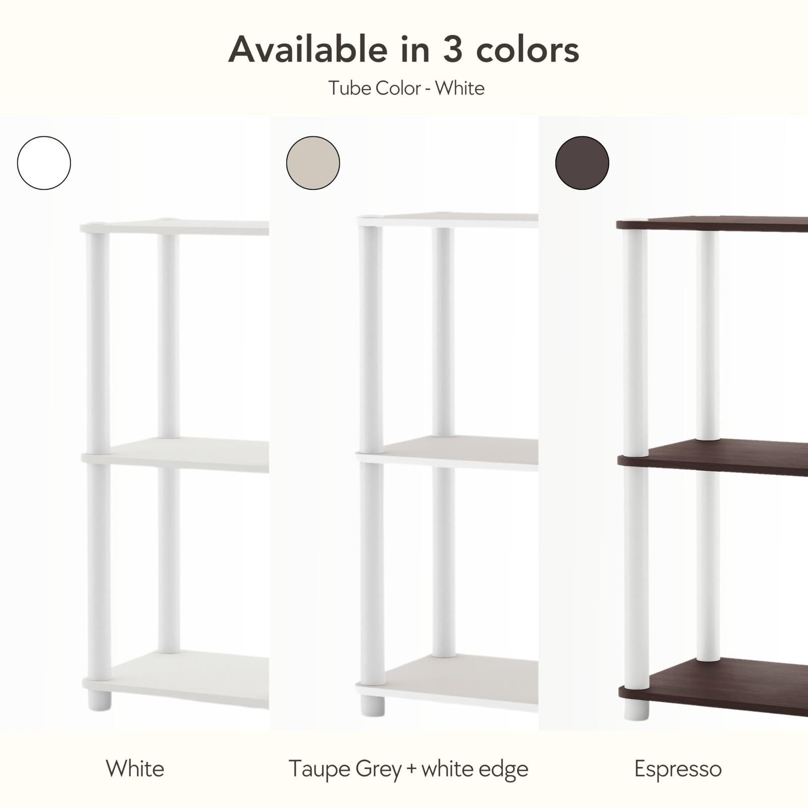 Homes: Inside + Out Apexa Modern 3-Cube Ladder Shelving Units, White
