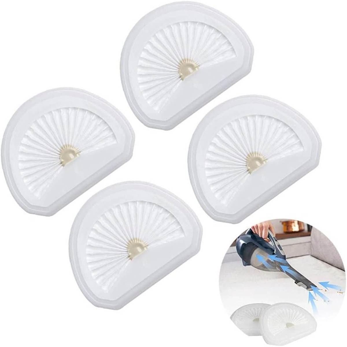 4PCS Filter VLPF10 for Black + Decker HLVA Series Dustbuster Hand Vacuum