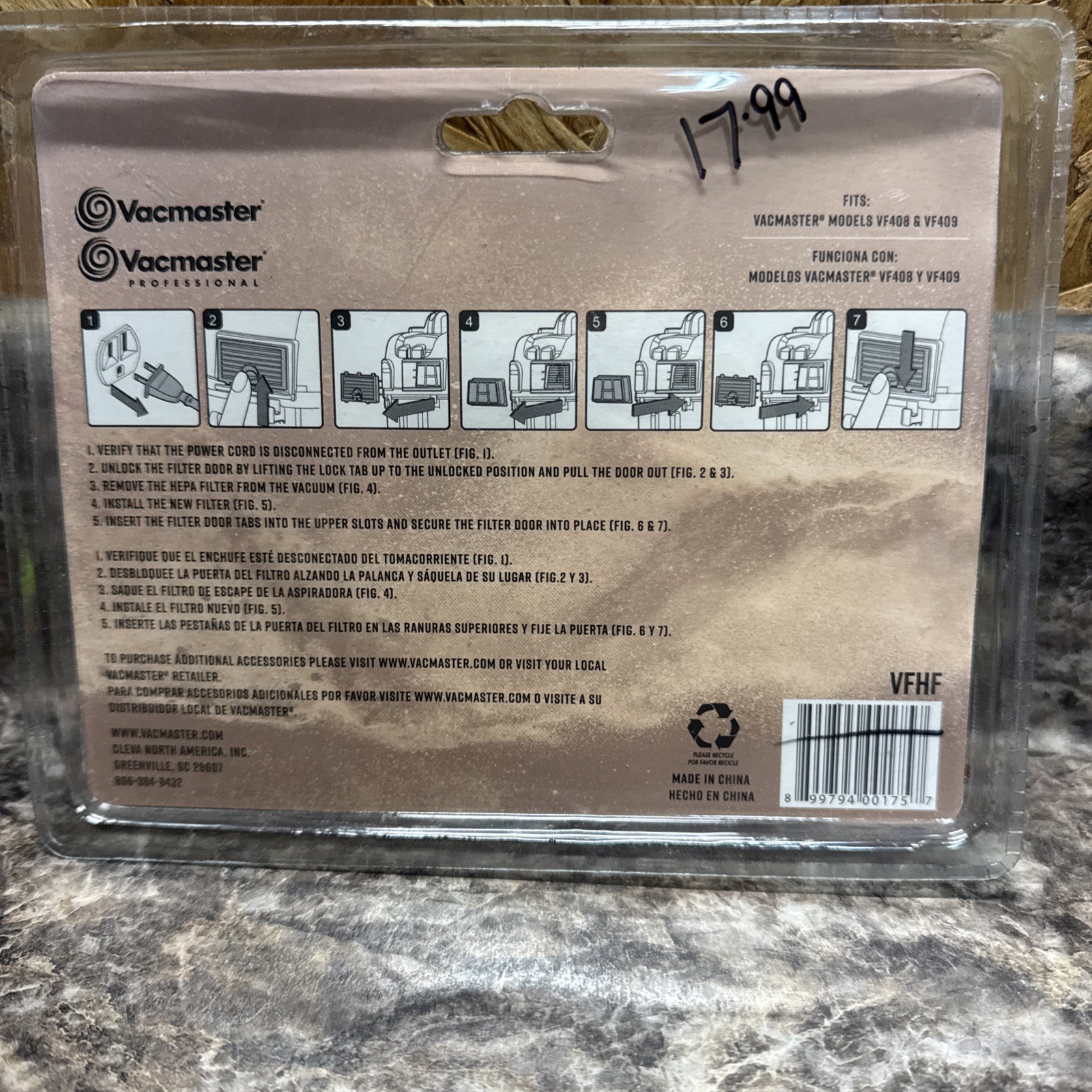 NEW – sealed Vacmaster HEPA Exhaust Filter, VFHF, VF408 & VF409