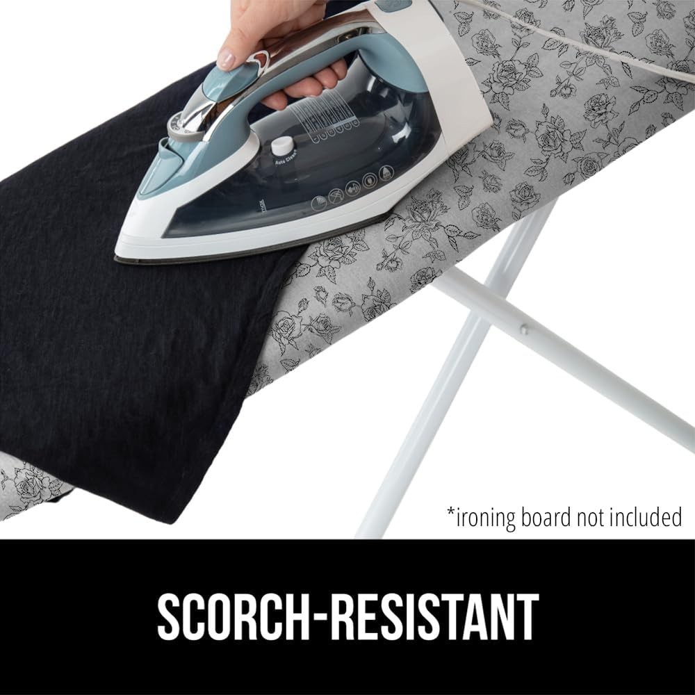 Scorch Resistant Ironing Board Cover with Strong Bungee Elastic – Floral