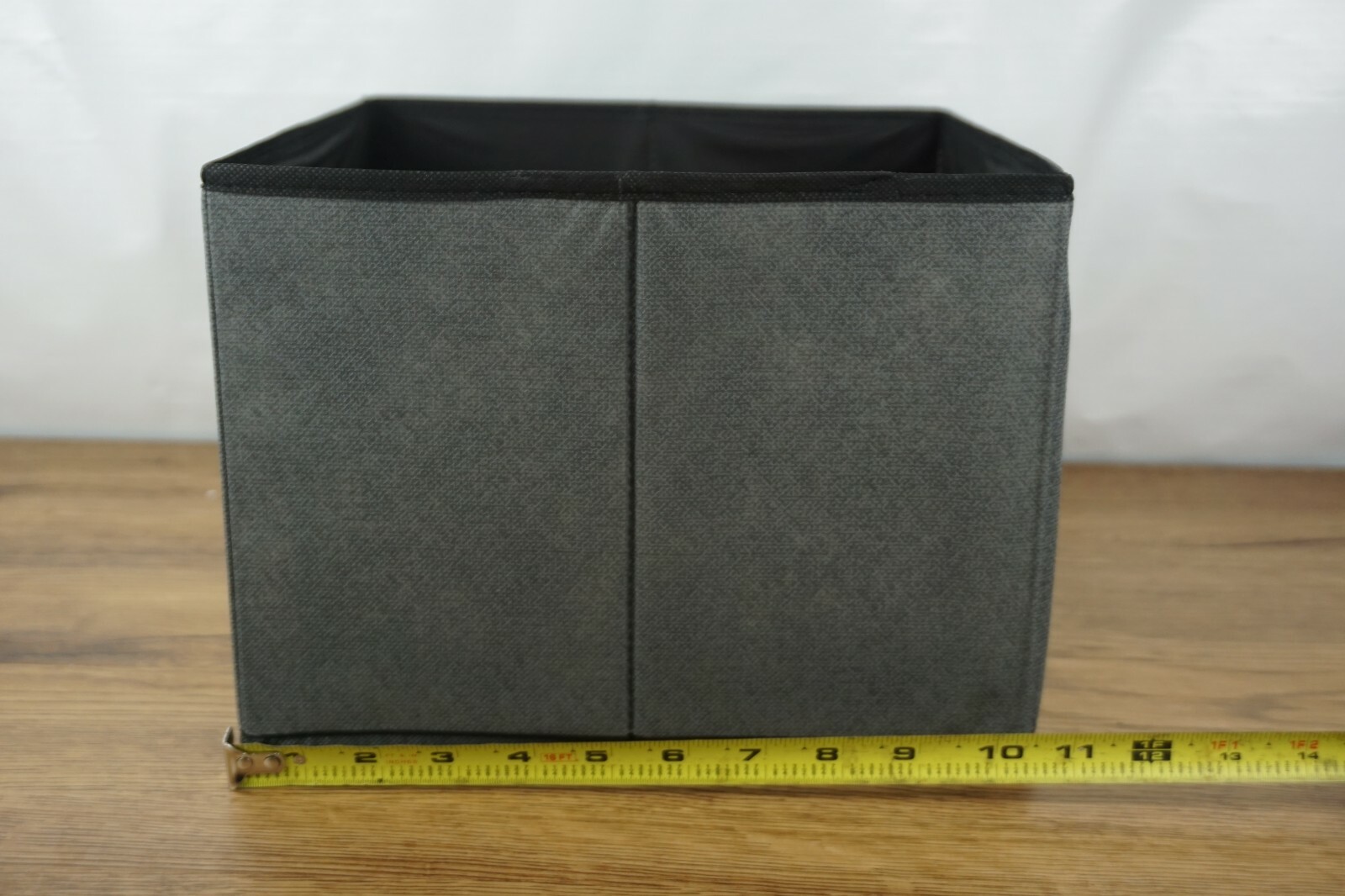 Set of 2 Essential Gray&Black Collapsible Storage Containers Handles: 11x11x8in