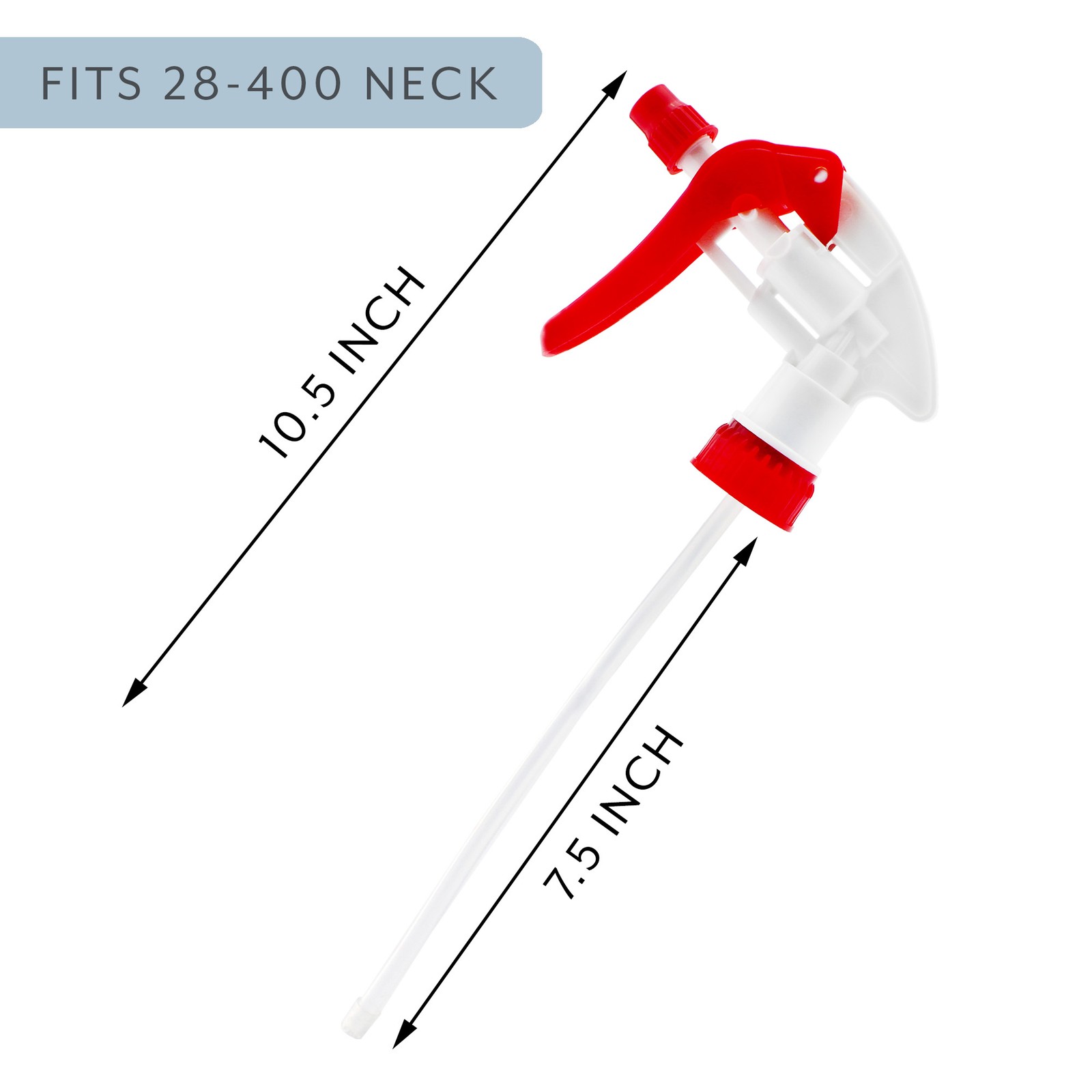 28-400 White w/ Red Trim Replacement Trigger Sprayer Nozzles 12pk, 28mm