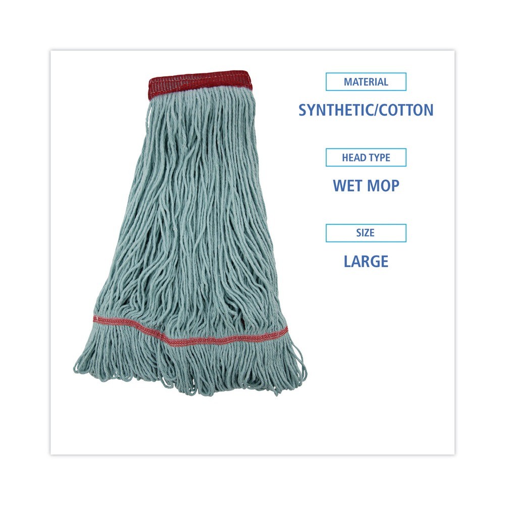 Boardwalk 1400LEA EchoMop Synthetic/Cotton Wet Mop Head – Large, Blue New