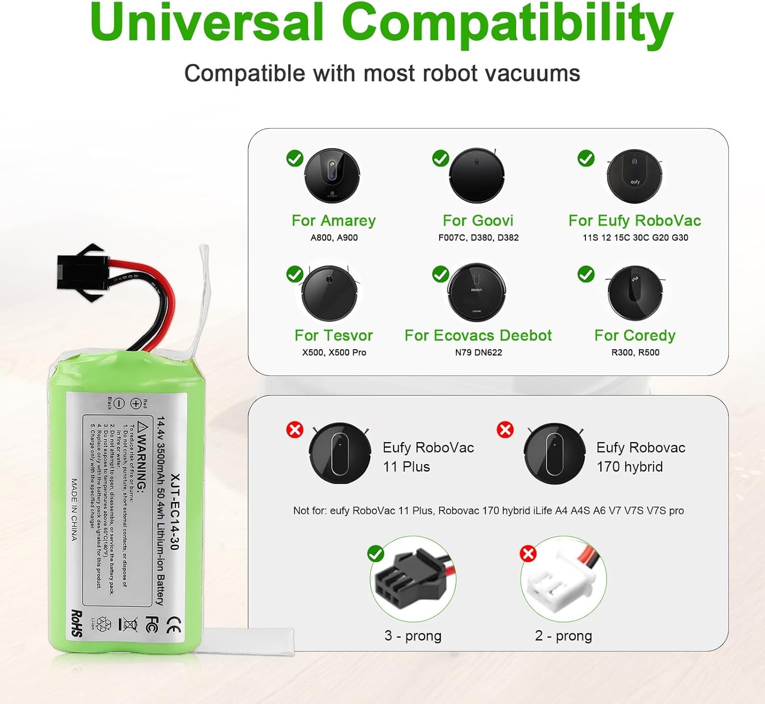 Upgraded 3500mAh N79 14.4V Battery for Eufy RoboVac 11 11S 30 15C 25C 35C Robot