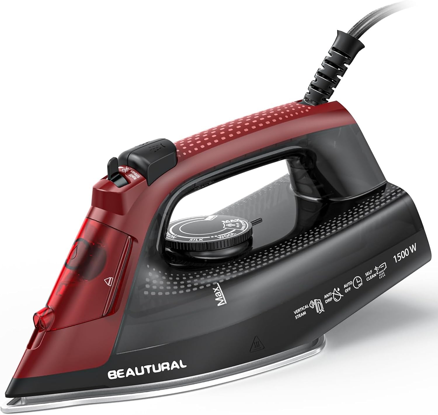 BEAUTURAL Steam Iron 1500W Ceramic Coated for Home Use