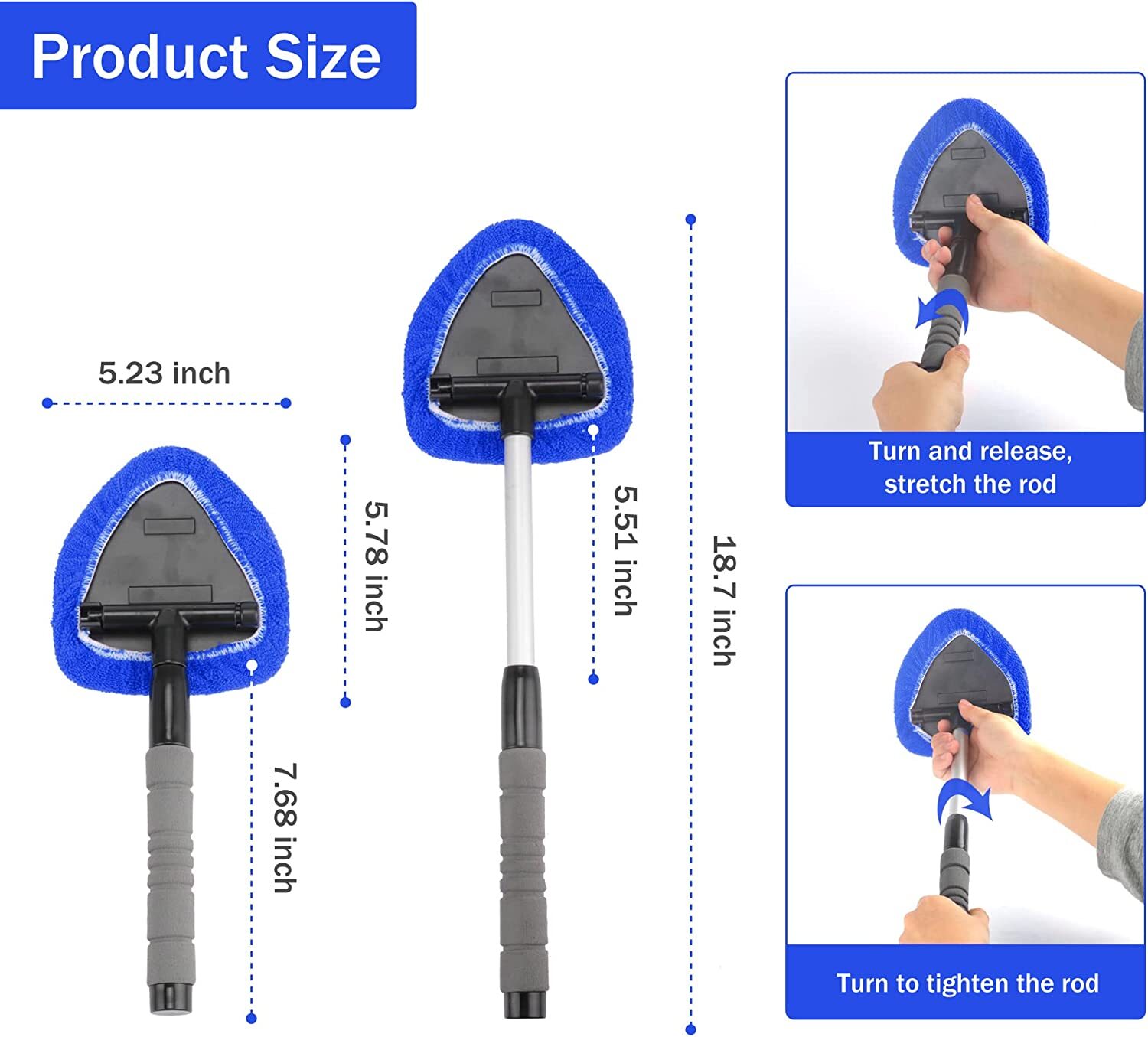 Windshield Cleaning Tool Kit Car Window Glass Wiper Cleaner Brush Extendable