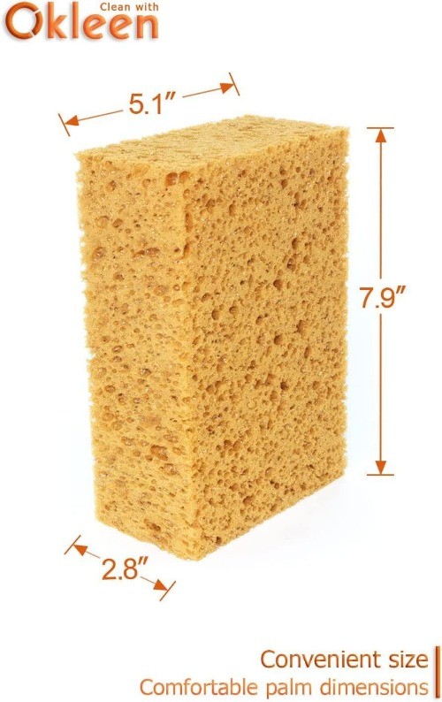 Wash Sponge. Made in Europe. 7.9×5.1×2.8 inches. Larg Item Package Quantity: 1