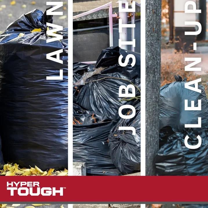 Hyper Tough 55-Gallon Flap Tie Contractor Bags, 2 MIL, 20 Bags