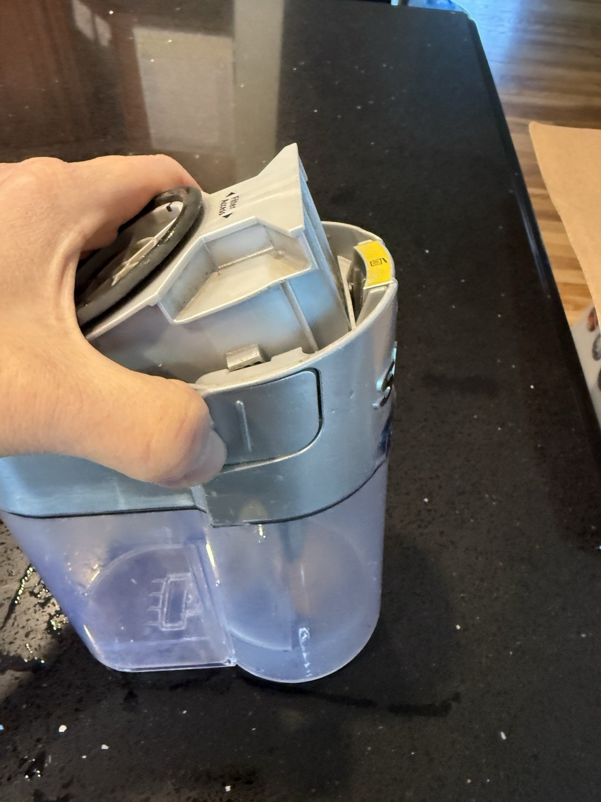 Shark Stratos QS3000QSL HZ3002 Dust Cup Bin Replacement Part Gray