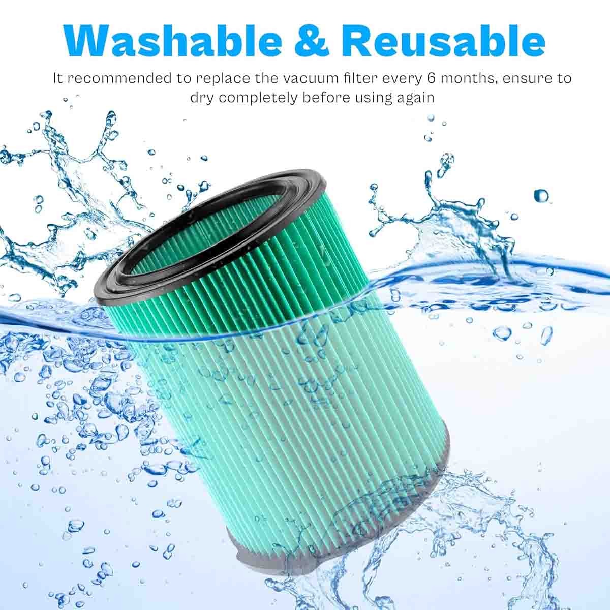 VF6000 Filter Replace For Ridgid Wet Dry Vac Vacuum 5-20 Gallon 1620RV 1610RV