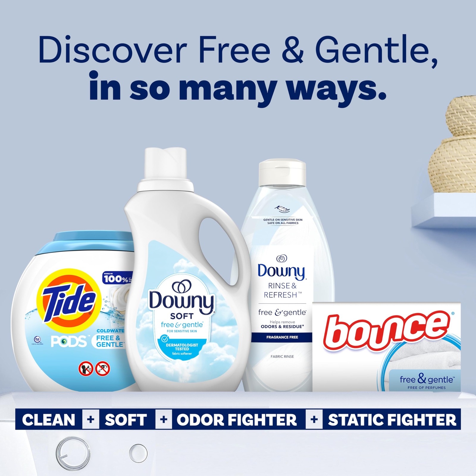 Downy Free & Gentle Fabric Softener (Fabric Conditioner) 111 fl oz