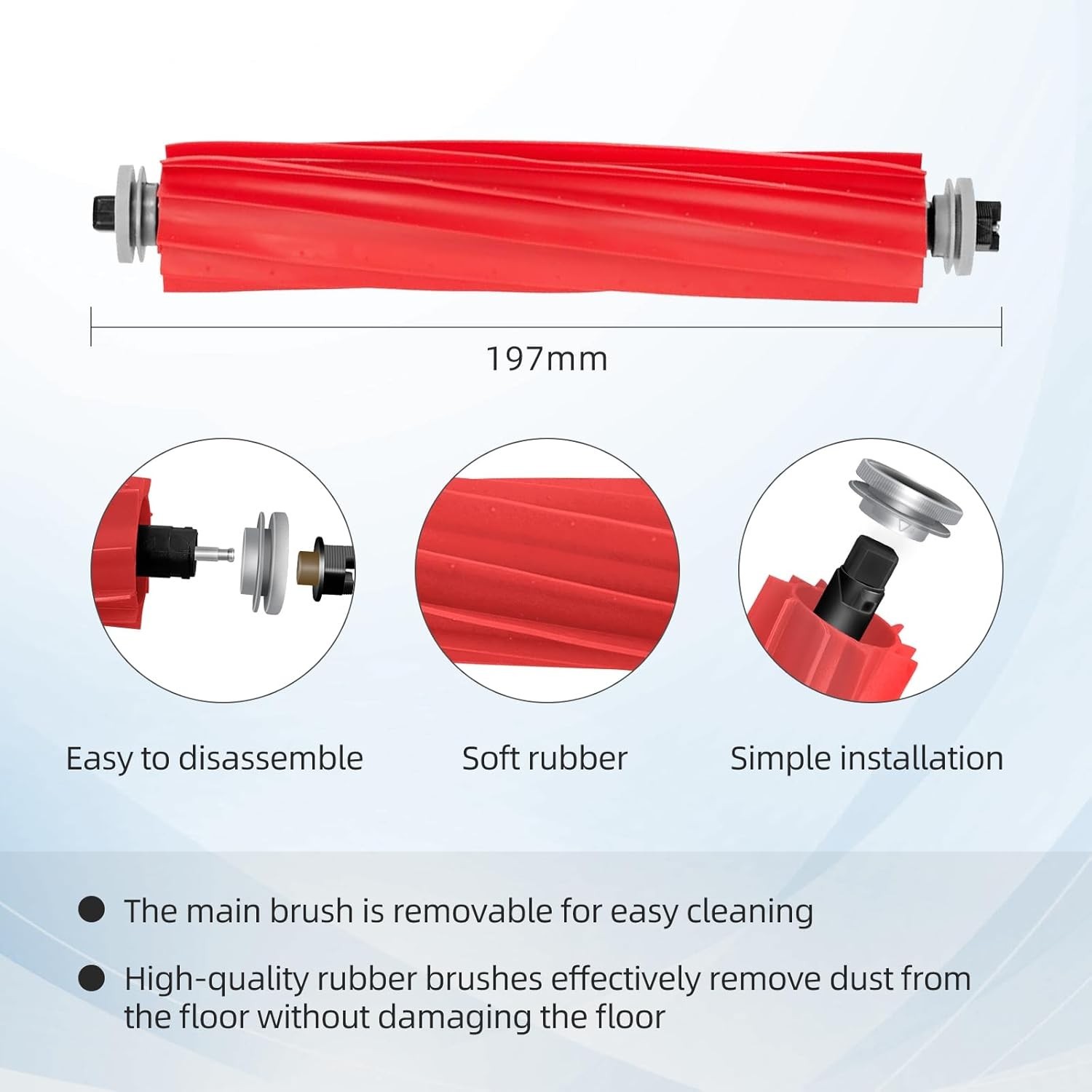 3 Main Brush Replacement Compatible with Roborock S7 Series, S7 Max Ultra, QV…