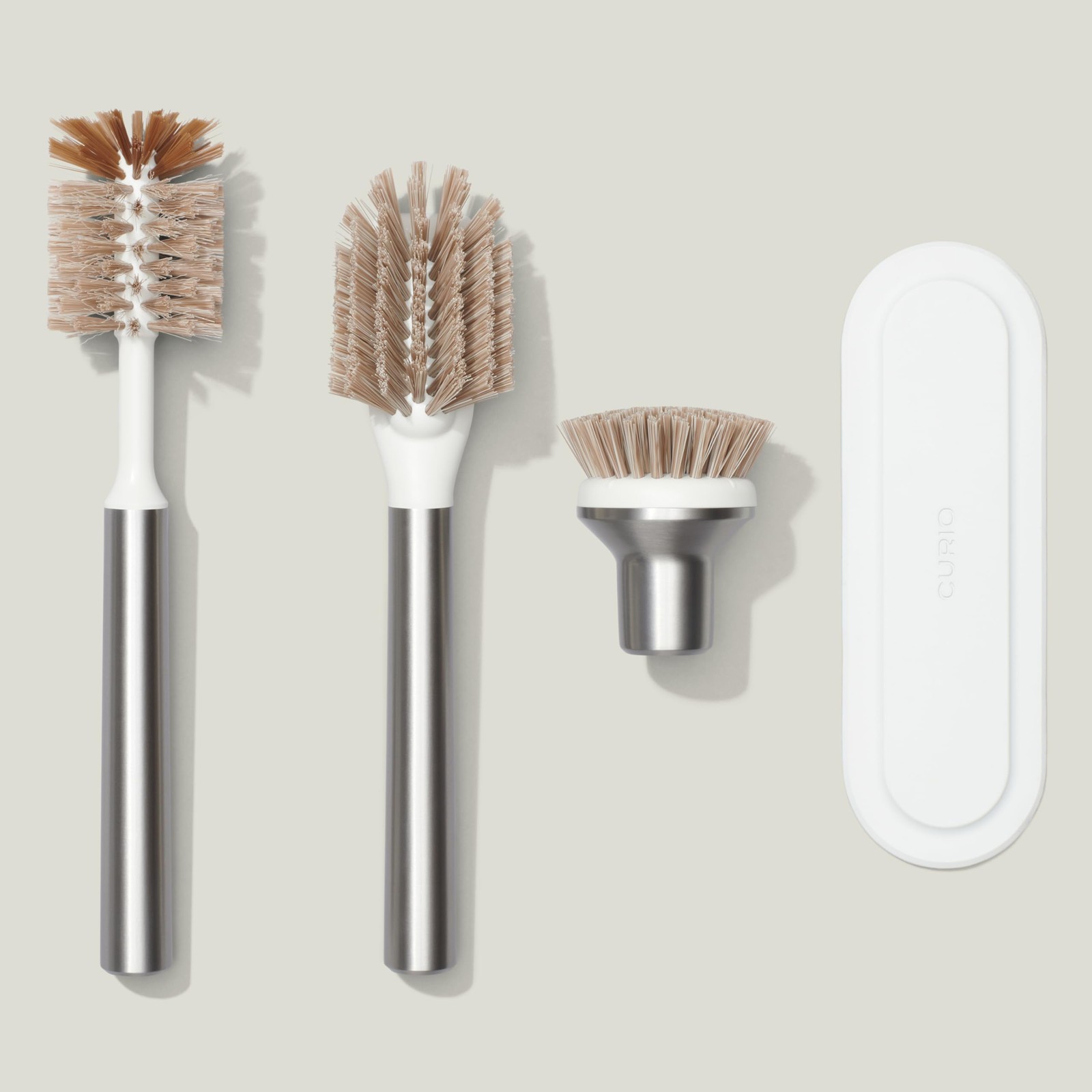 Curio Home Goods Ionic Brush Set, Magnetized to Stand One Size, Steel/Silver