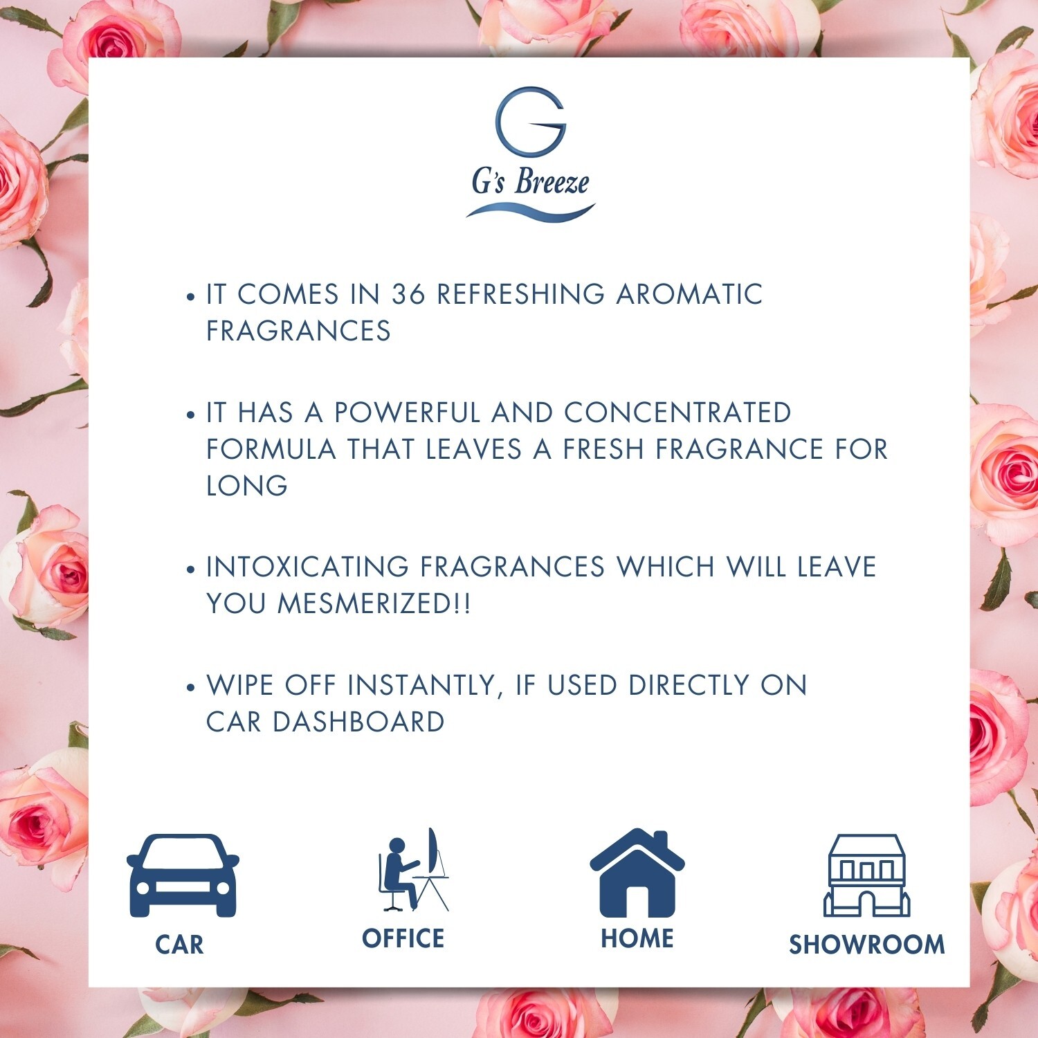 G’s Breeze Rose Air Spray – Long-Lasting Floral Fragrance for Any Occasion