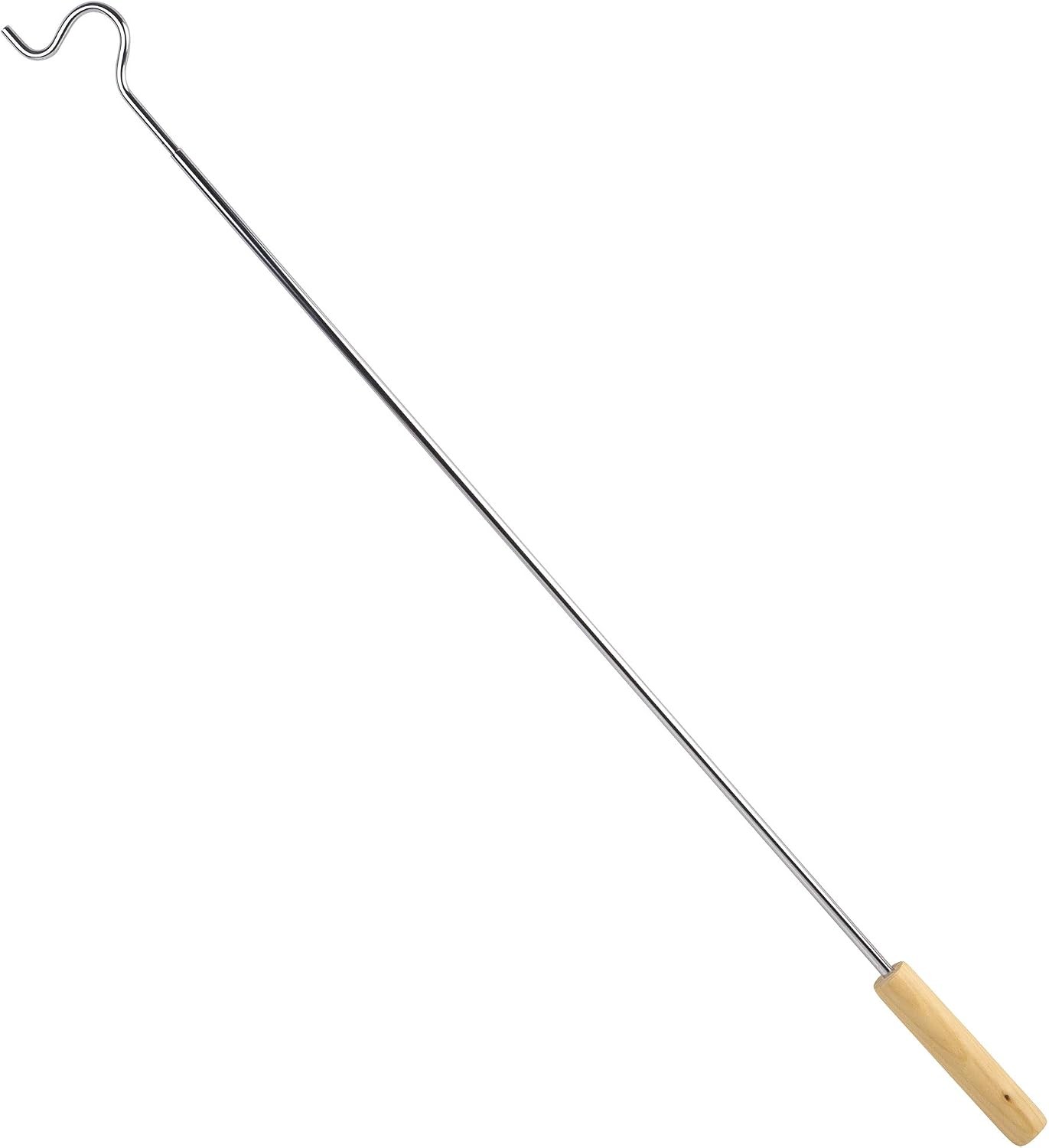 Pole with Hook and Wooden Handle, Heavy Duty – Adjustable 2.75-5 Feet