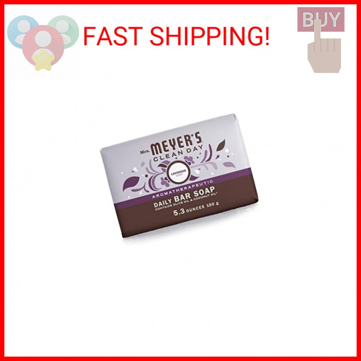 MRS. MEYER’S CLEAN DAY Bar Soap, Use as Body Wash or Hand Soap, Made with Essent
