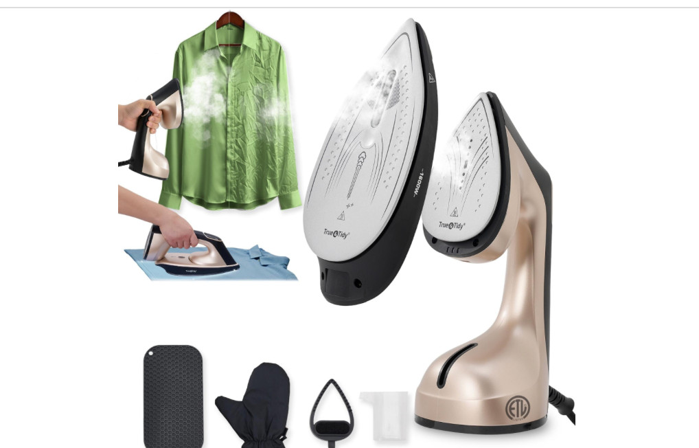 True & Tidy 1600W DuoPress XL Iron & Steamer with Detachable Ironing digital NWB