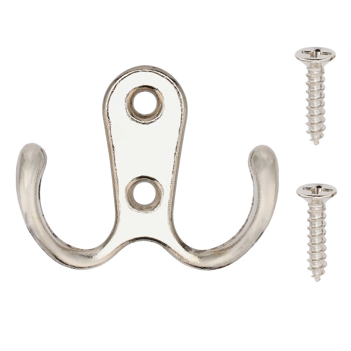 10/20pcs Hanging Metal Double Hook Clothes Hat Coat Robe Wall Door Hangers Hooks