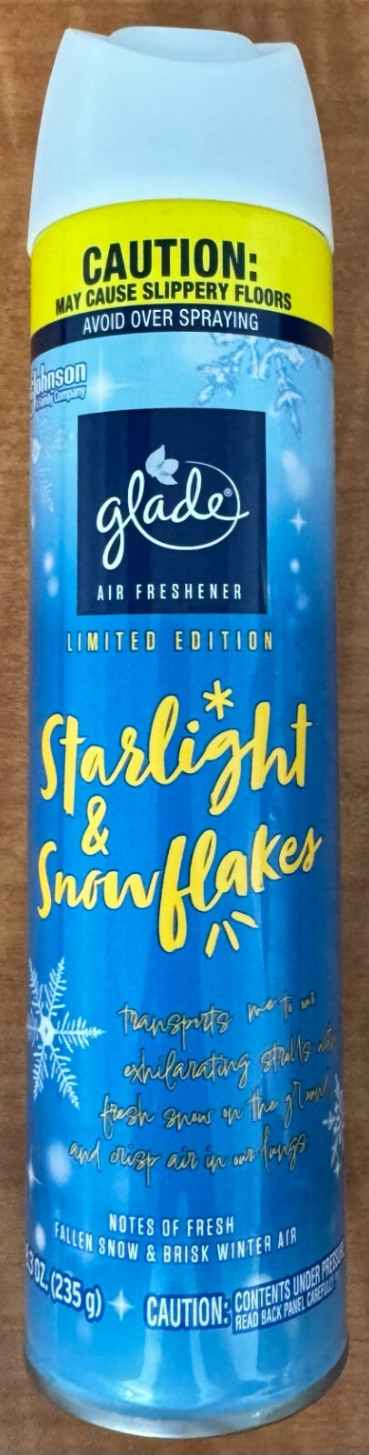 Glade Air Freshener Limited Ed Holiday Scent Starlight & Snowflakes 8.3 oz 6 Pck