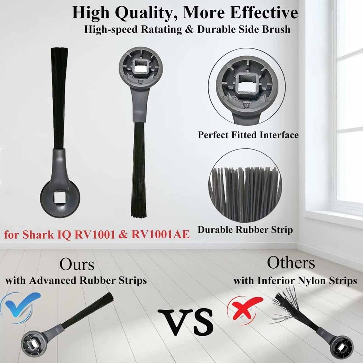 For Shark IQ RV100AE RV1000 RV1100VRUS Vacuum Parts Main/Side Brush & Filter