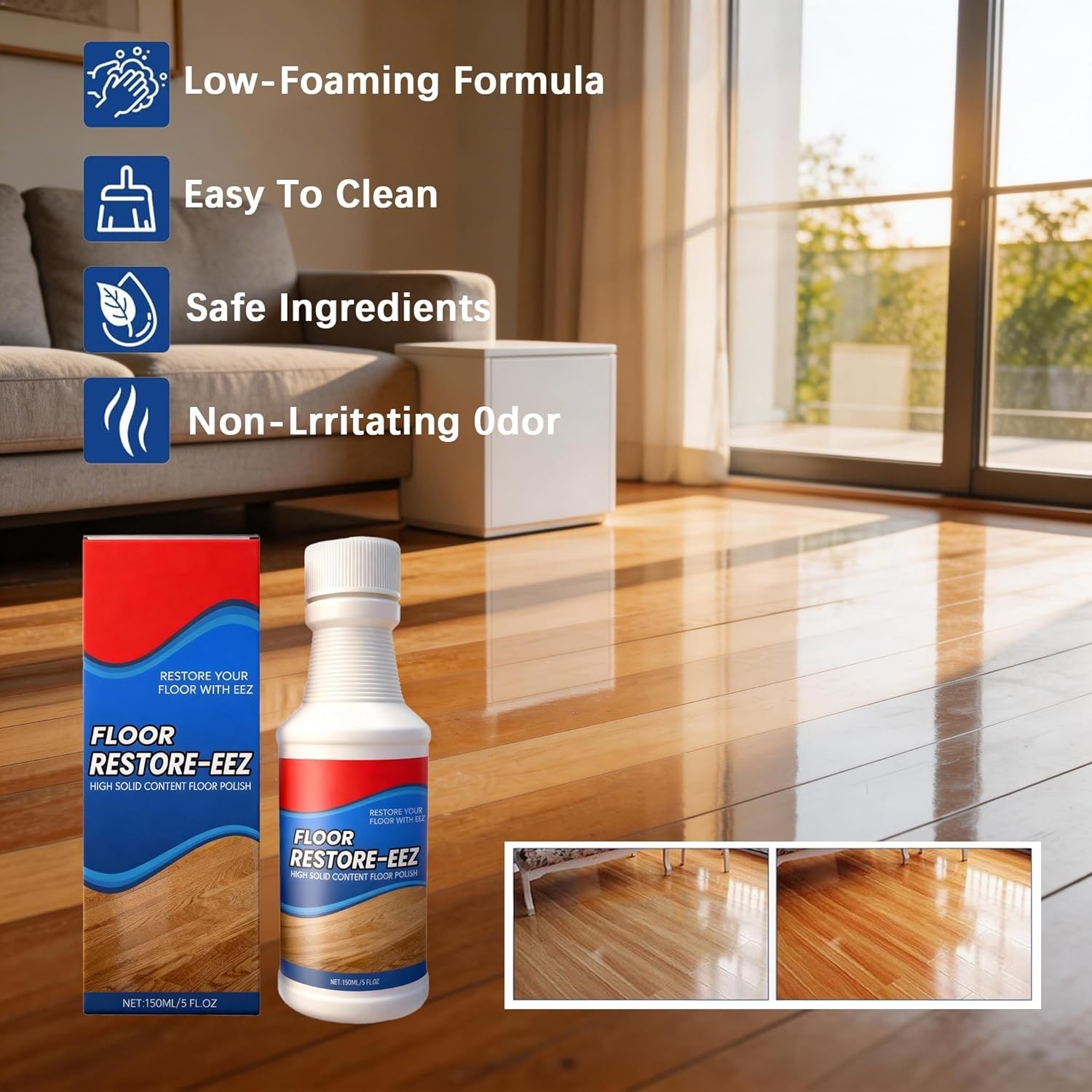 2pcs Polish for Tile Floor Restorer Polish Revitalize Shine Wood Floor Polishing