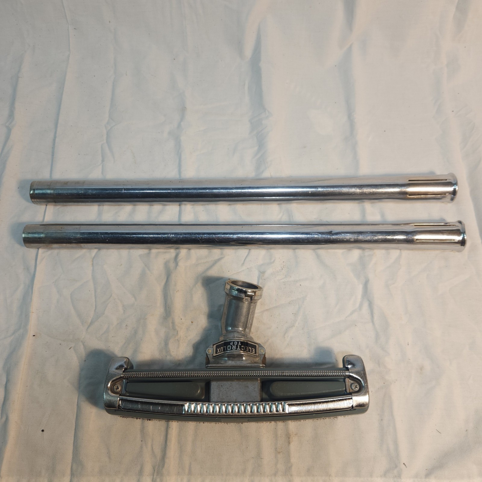 Vintage Electrolux Flip Swivel Hard Floor / Carpet Brush w/ 2 Metal Wands