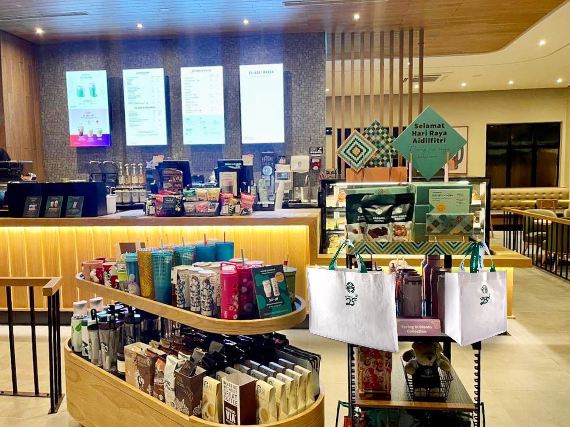 Starbucks Malaysia Limited Edition 25th Anniversary Reusable Shopping Bag Set