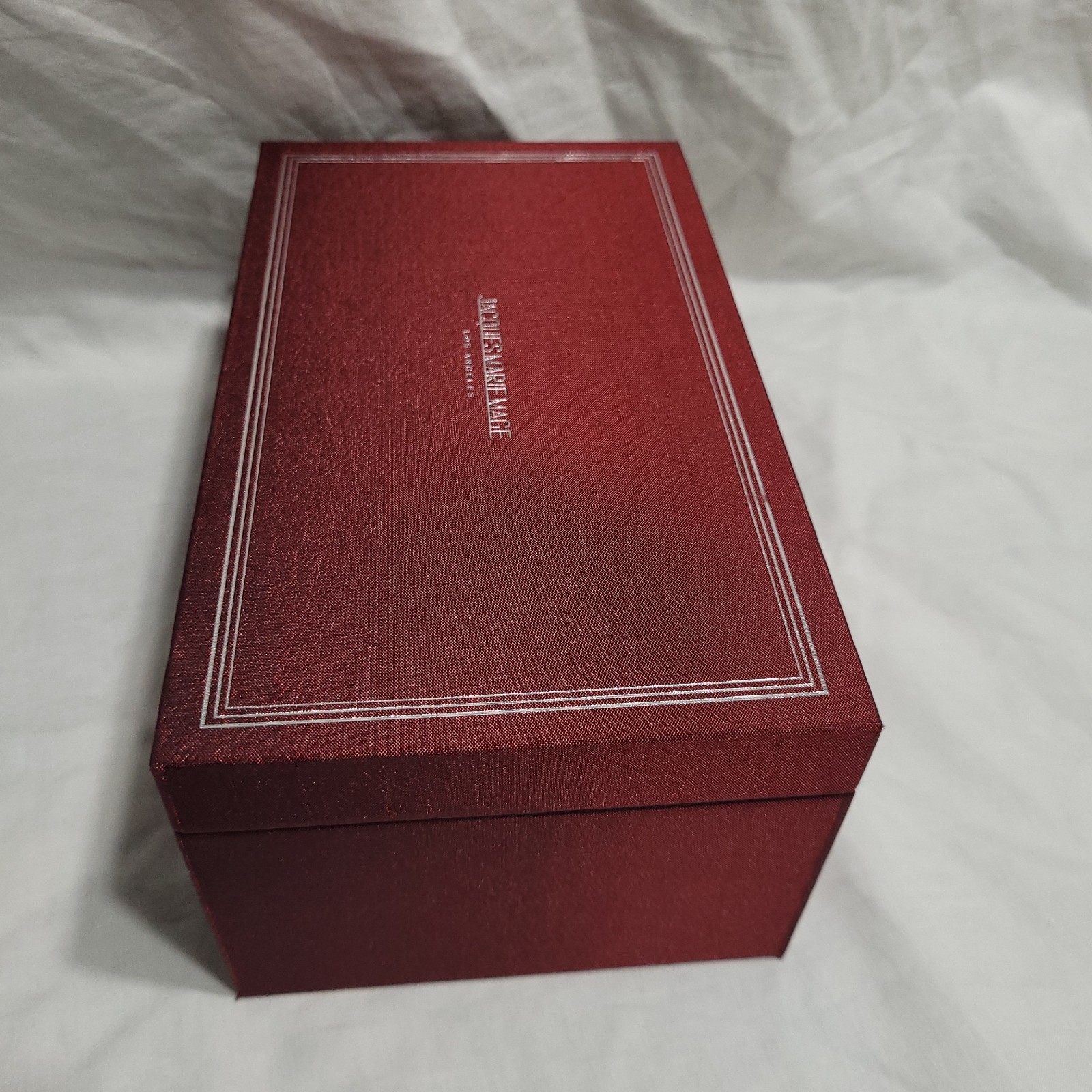 Jacques Marie Mage Gift Box Hard Case Glasses Red Silver Logo 7.75 x 4.5 in