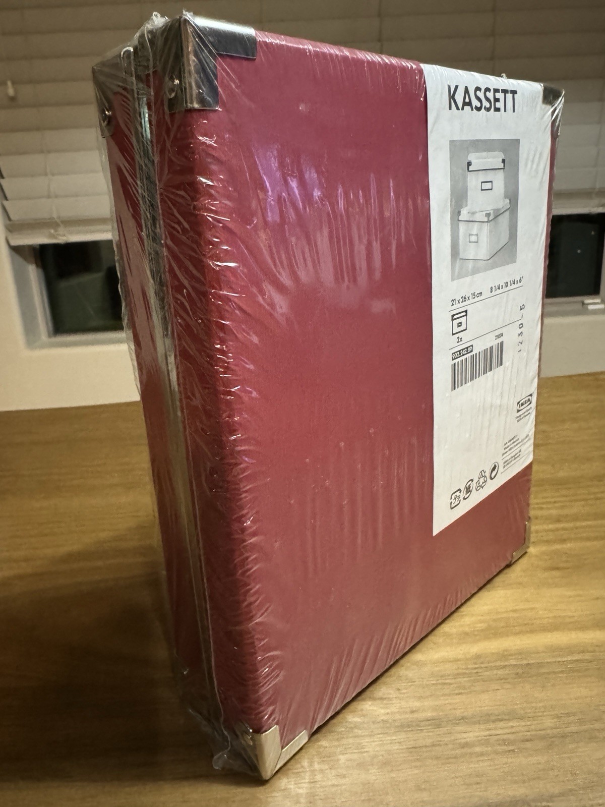 IKEA Kassett Storage Boxes Red Burgundy 21x26x15cm 8 1/4 x 10 1/4 x 6” – NEW!!!