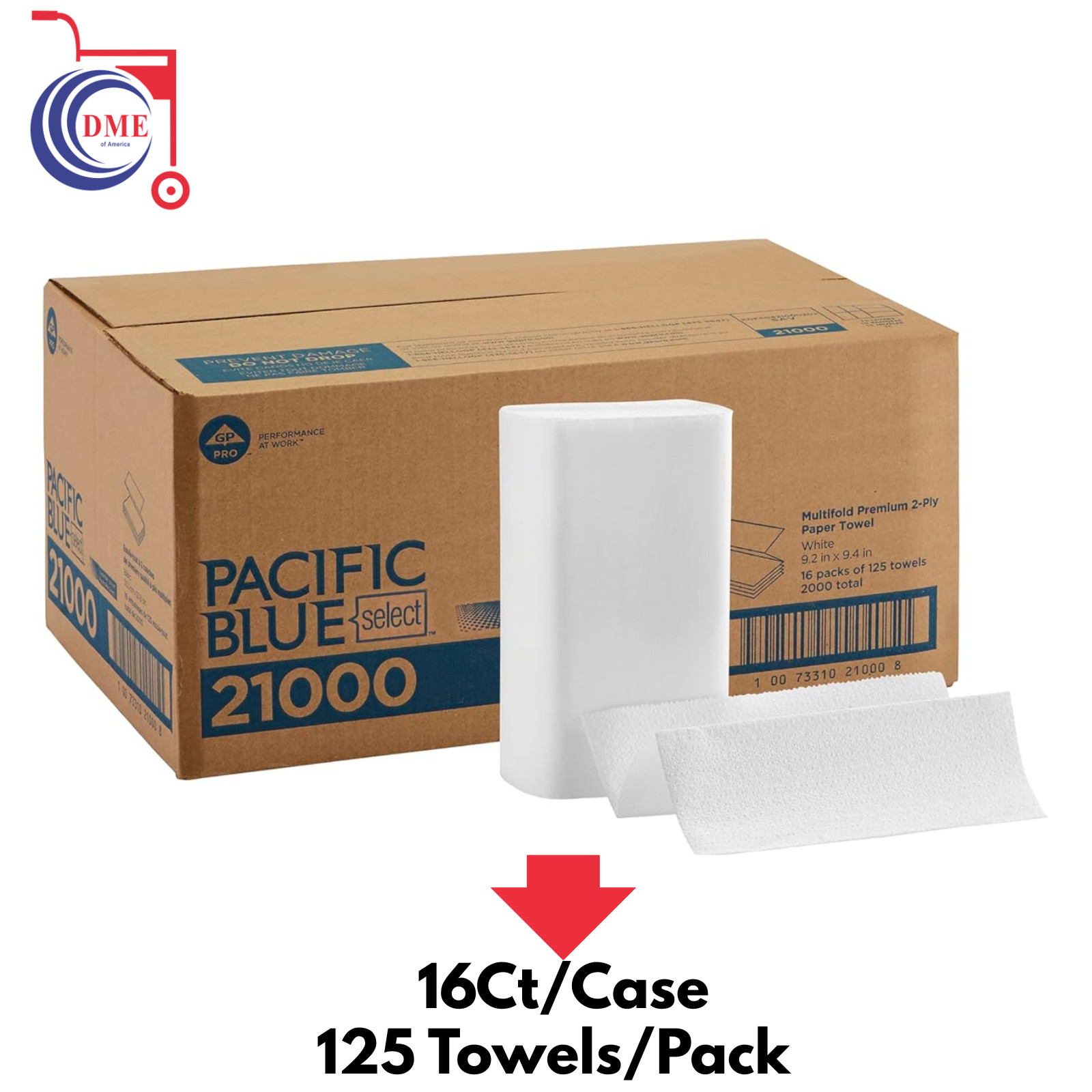 Pacific Blue Select Multifold Premium 2-Ply C-Fold Paper Towels 9.2 in x 9.4 in