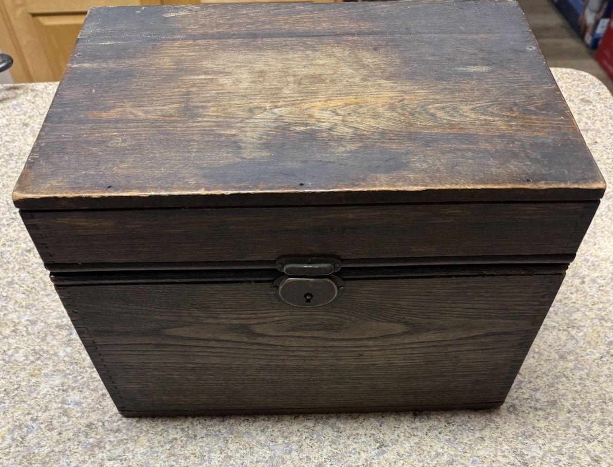 Handmade Lead Lined Wood Box Storage 9Lb 11.5×8.125×7.75”H W Lock No Key EUC