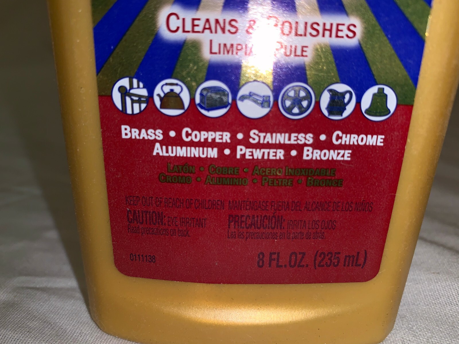 BRASSO CLEANS & POLISH BRASS COPPER STAINLESS CHROME ALUMINUM PEWTER BRONZE 8oz