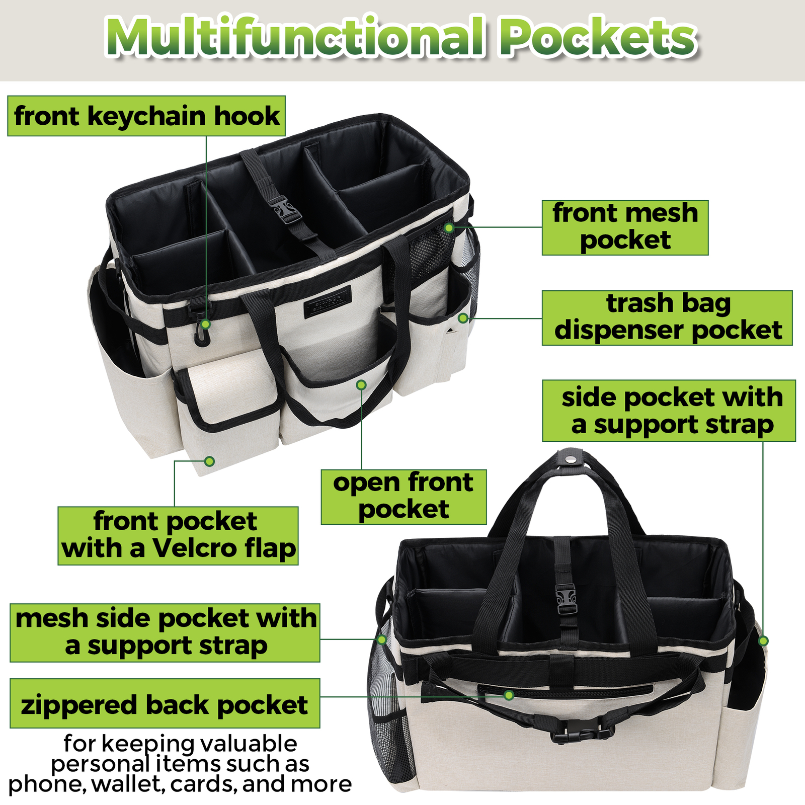 Cleaning Caddy Organizer with Handle for House & Bathroom Cleaning Supplies