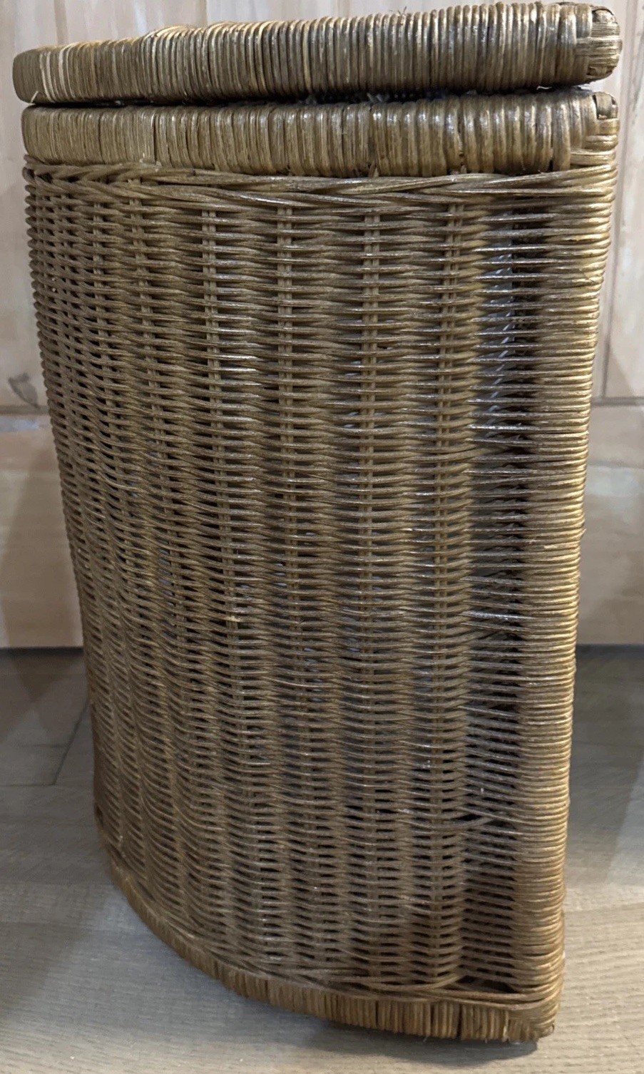 Boho Wicker Laundry Hamper w/ Lid Removable Cotton Liner Rattan Basket Natural