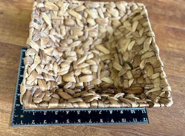 Handwoven Natural Fiber Square Basket Tray