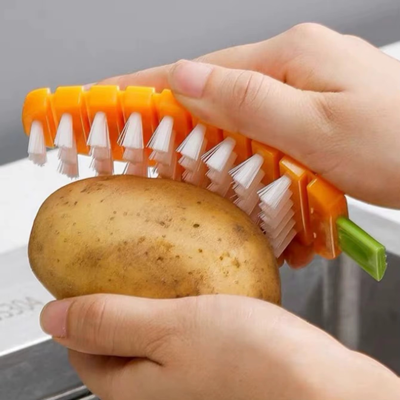 1Pc-Multifunctional Flexible Cleaning Brush for Fruits and Vegetables, Kitchen C