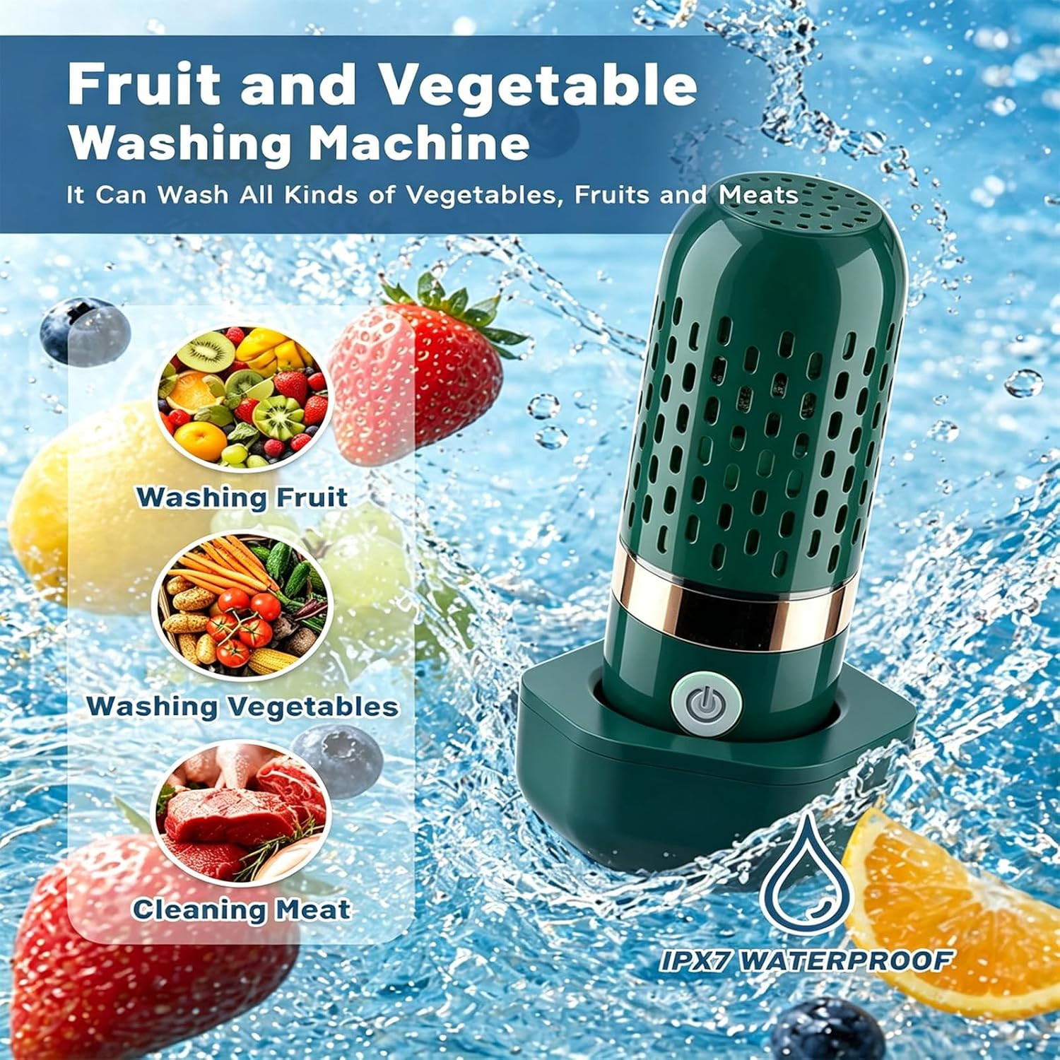 Produce Cleaner – Portable OH-ion Fruit & Vegetable Washer, Deep Cleans Produce,