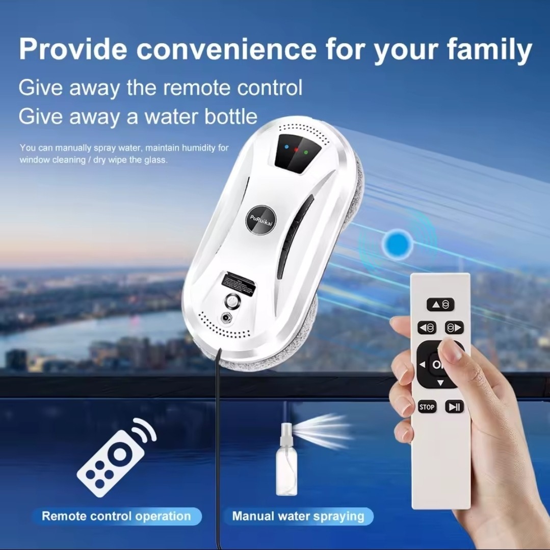 PuRuikai N361 Remote Control Window Cleaning Robot, Double-Disc, White
