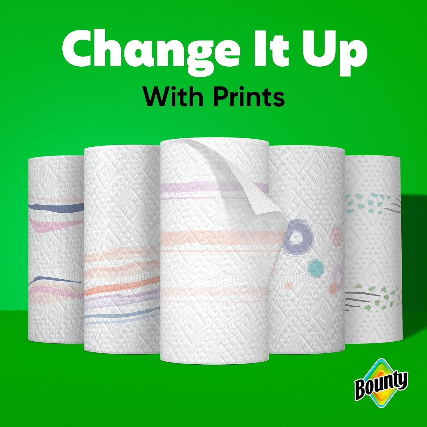 Bounty Select-A-Size Paper Towels Prints 2 Triple Rolls 123 Sheet/Roll, Printed