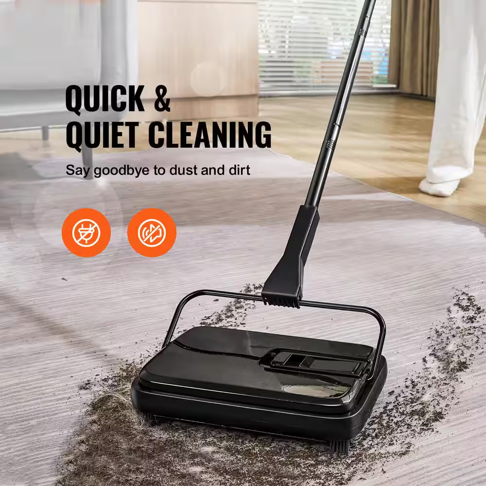 VEVOR Carpet Sweeper Floor Sweeper Manual 7.87 in Sweeping Paths Non Electric
