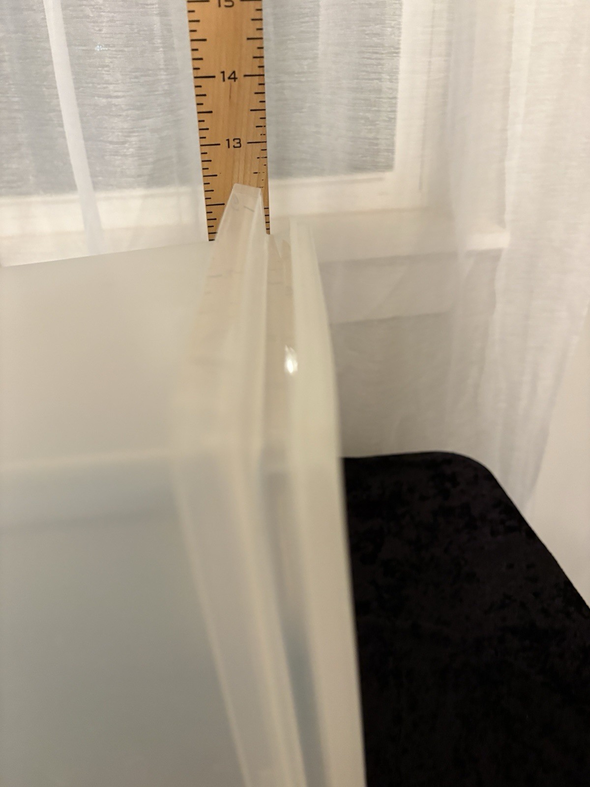 VTG Tupperware Garbage Trash Can Storage 1430-4 13″ Tall Lid Sheer Storage FLAW