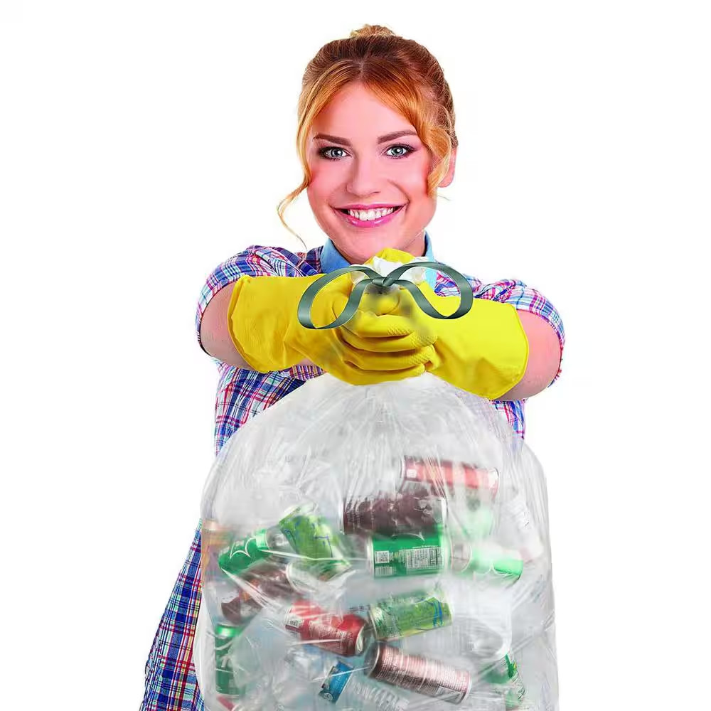13 Gal. 0.7 Mil Clear Drawstring Trash Bags 24 In. X 27 In. Pack of 60 for Home,