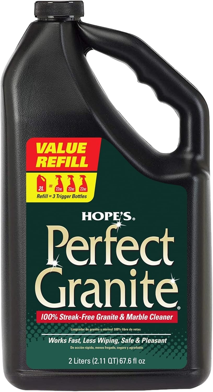 HOPE’S Perfect Granite & Marble Countertop Cleaner Refill, Stain Remover & Polis