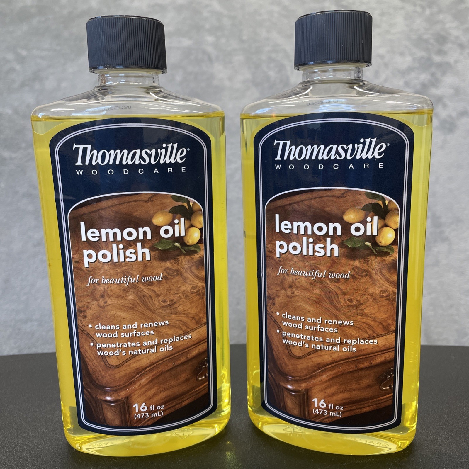 2 Pack Thomasville Wood Care Lemon Oil Polish Cleans & Renews 16oz