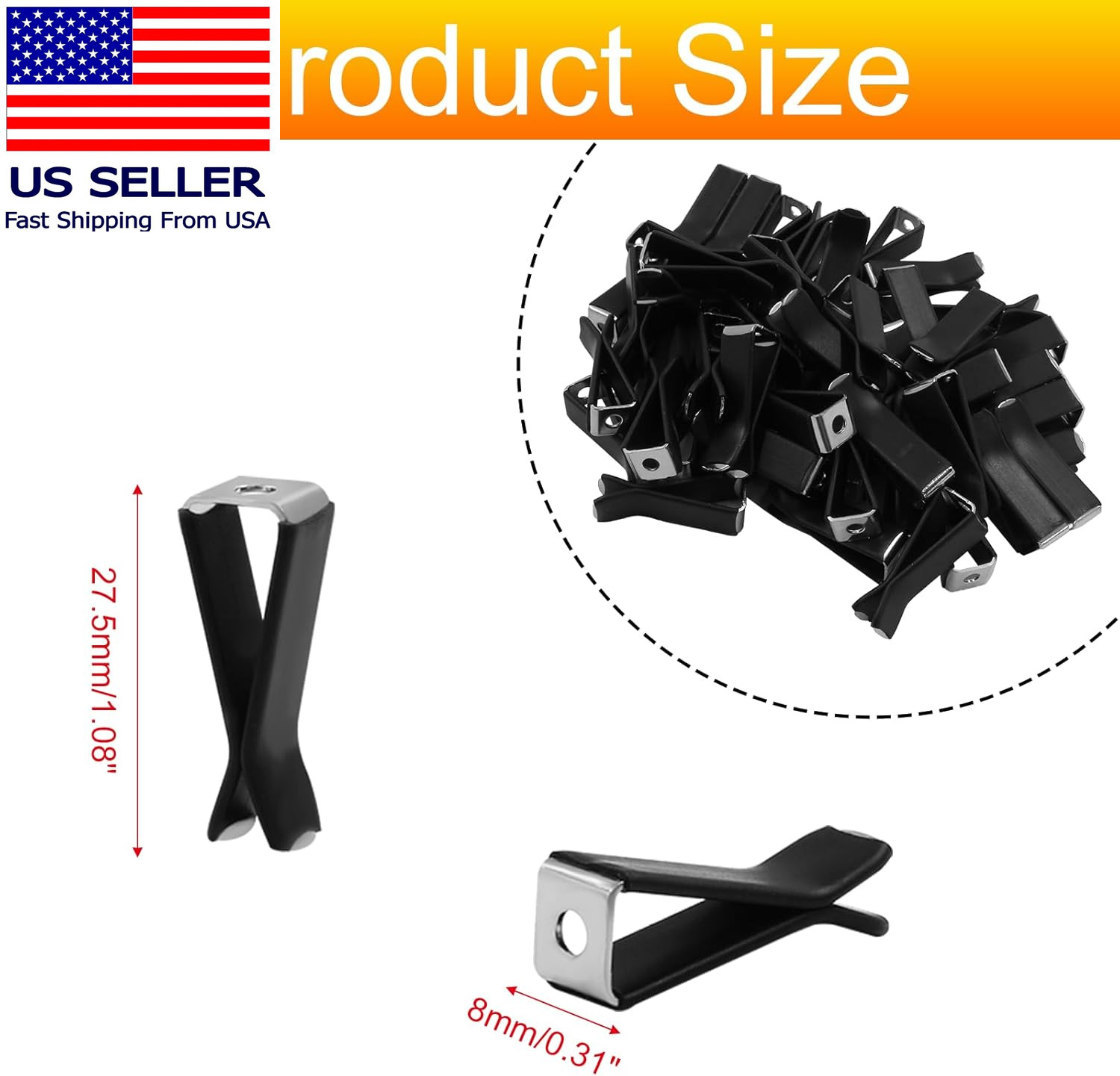 20 Pcs Square Head Car Vent Clips with Box, Air Freshener Clips for Office Home